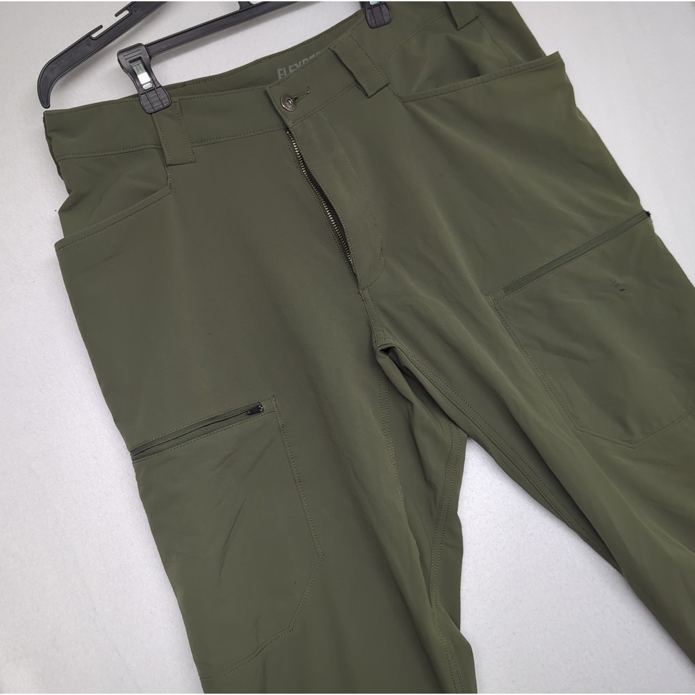 Duluth Trading Flexpedition Cargo Pants Men's 36x34 Green Nylon Stretch Hiking